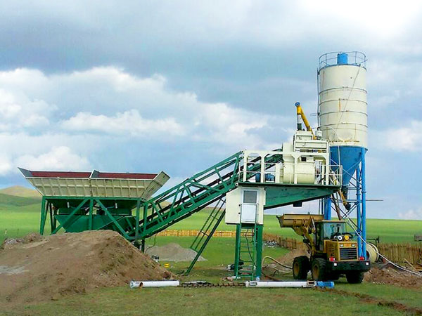 YHZS25 mobile concrete batching plant