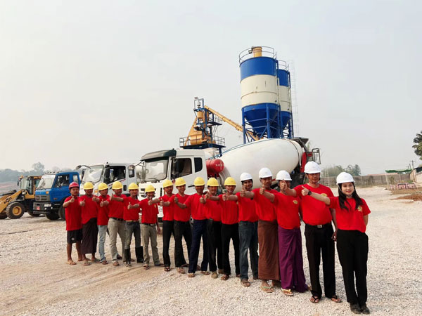 AJ-35 concrete batching plant in Myanmar