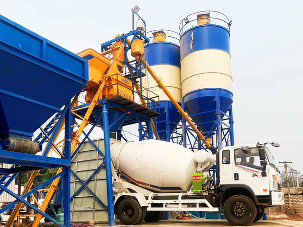 AJ-35 hopper concrete batching plant in Myanmar